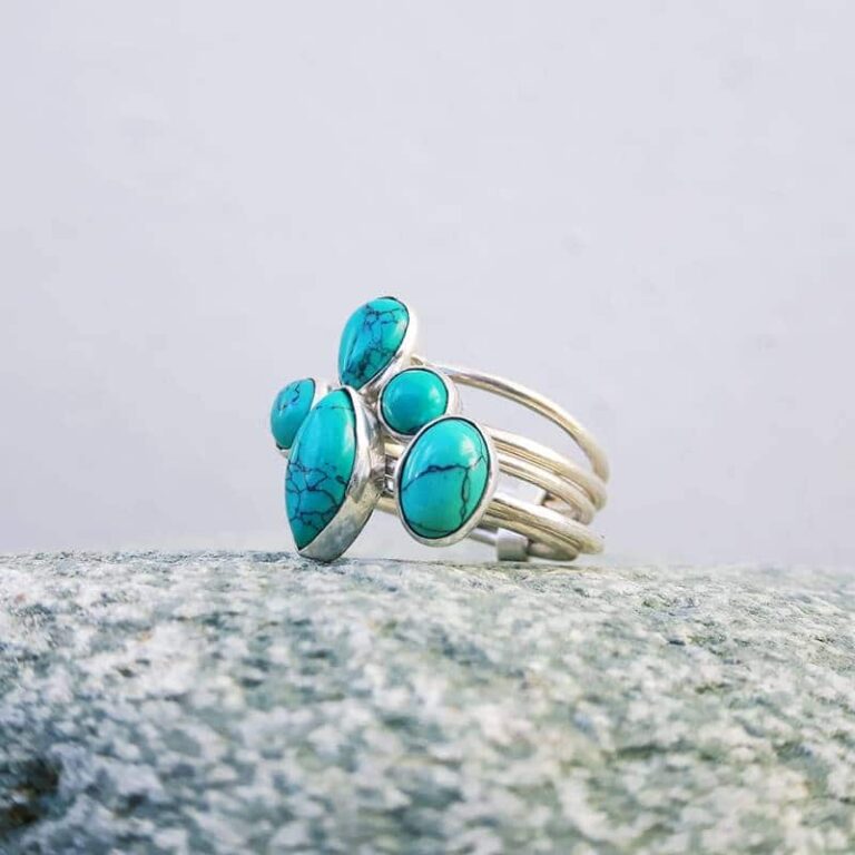 Grosse Bague En Turquoise Naturelle Omyoki Bijoux Quitables