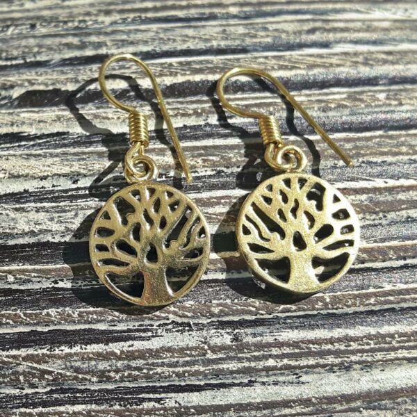 Boucles d'oreilles arbre de vie dorées