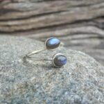 Bague fine en labradorite ajustable