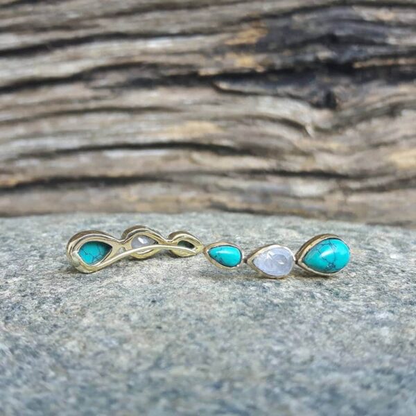 Boucles d'oreilles dorées turquoise JOY