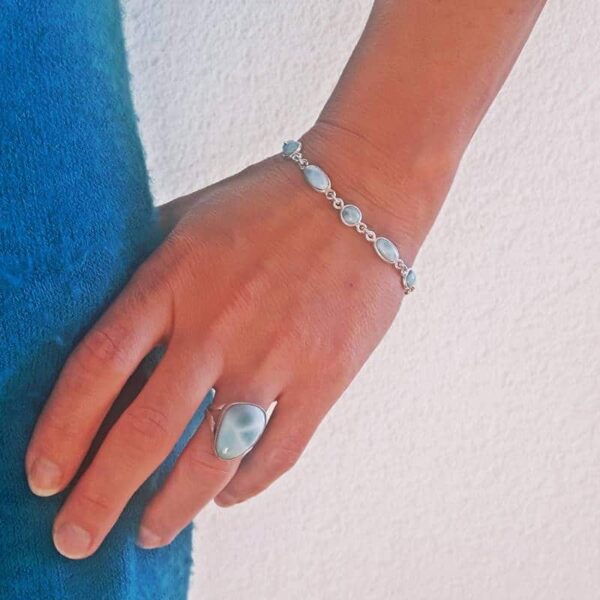 Bracelet argent larimar TIT' BALEINE