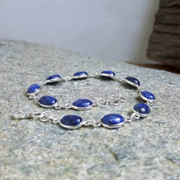 Bracelet lapis lazuli en argent