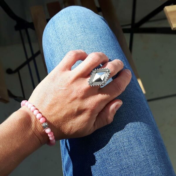 Bague bohochic ajustable argent