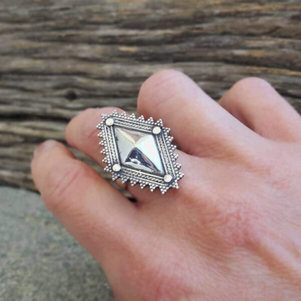 Bague bohochic ajustable argent