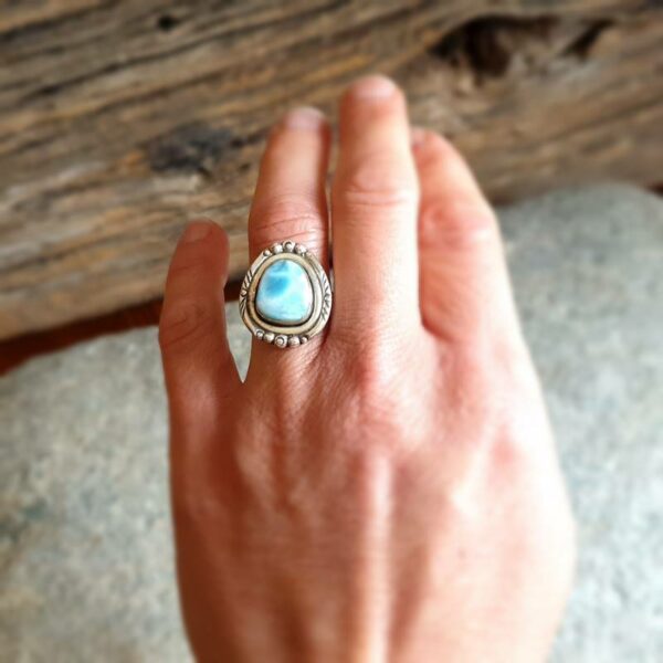 Bague larimar argent ajustable