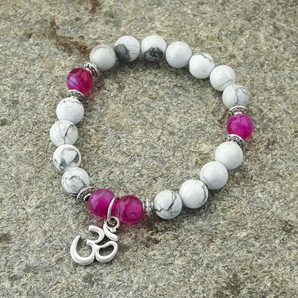 Bracelet en howlite et agate