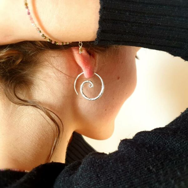 Boucles d'oreilles spirales argent