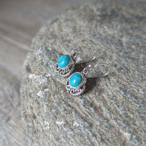 Boucles d'oreilles ethniques en turquoise