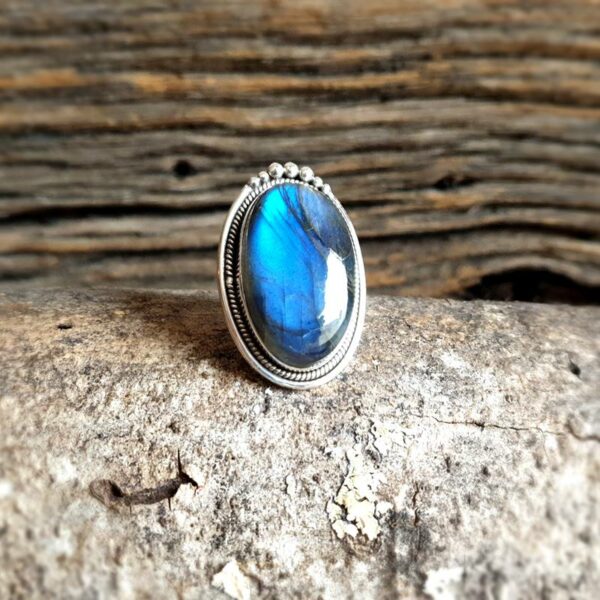 Bague labradorite argent ajustable