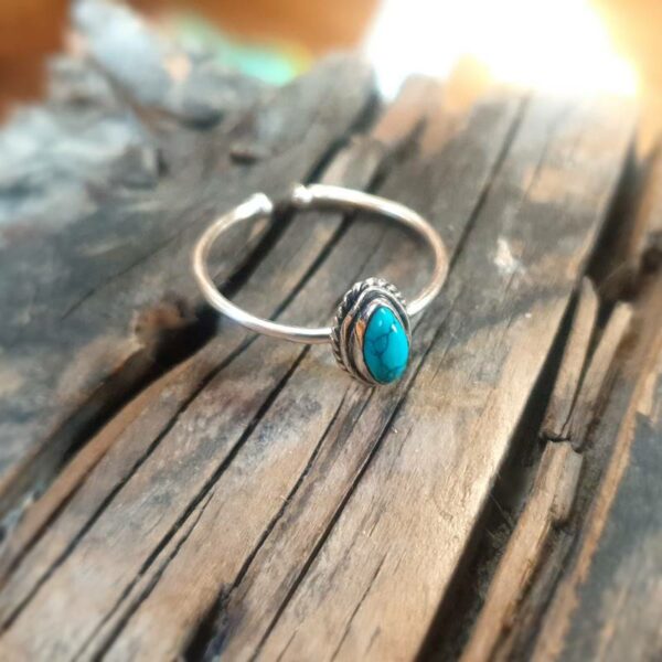 Bague turquoise ajustable minimaliste