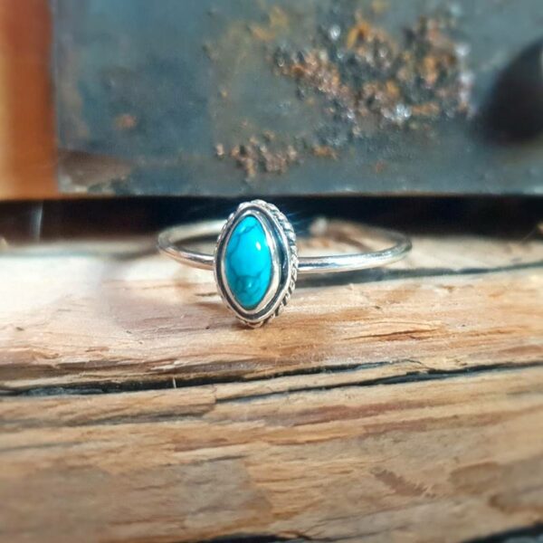 Bague turquoise ajustable minimaliste