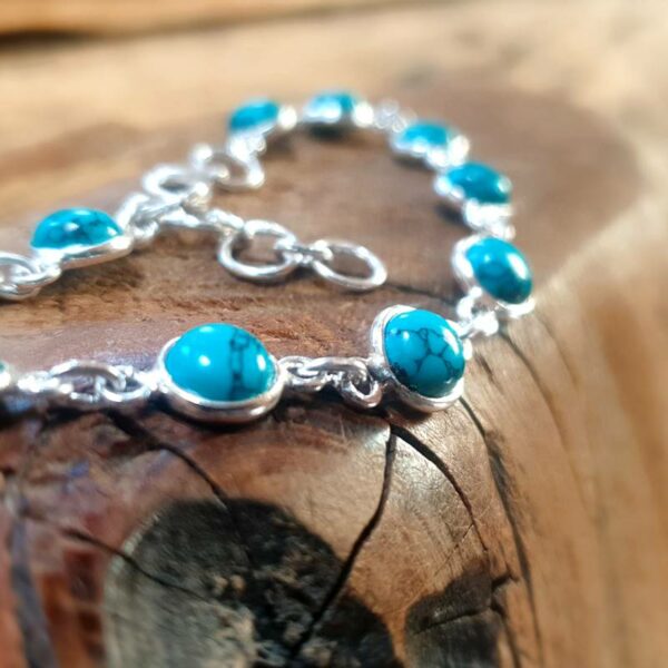 Bracelet en argent et turquoise