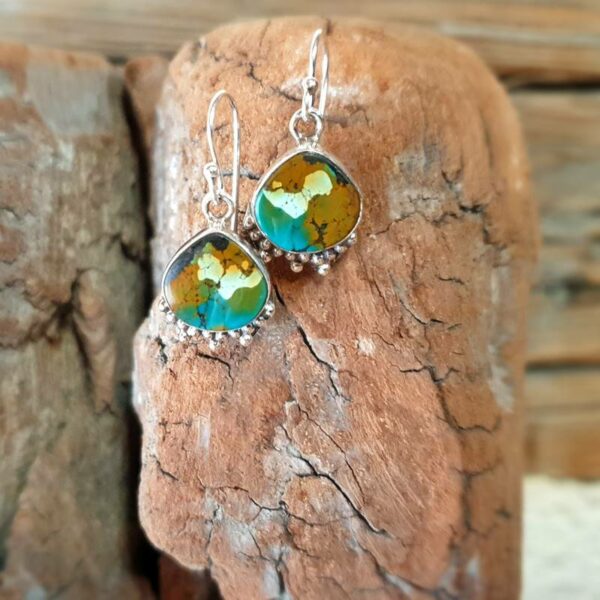 Boucles d'oreilles argent et turquoise