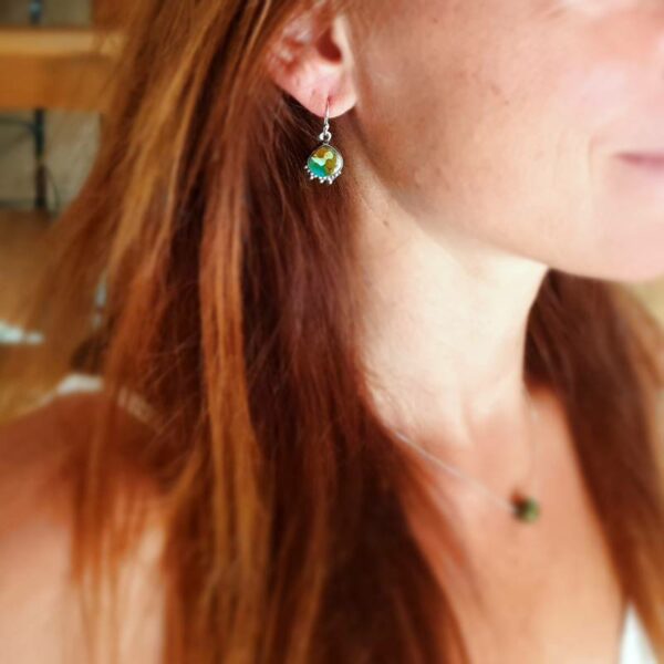 Boucles d'oreilles argent et turquoise