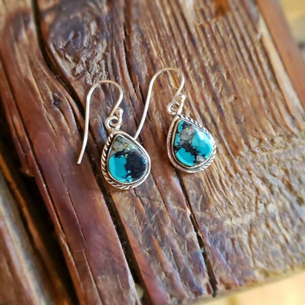 Boucles d'oreilles turquoise argent AMDO