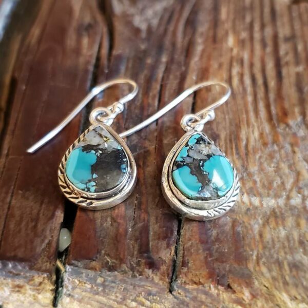 Boucles d'oreilles turquoise argent AMDO