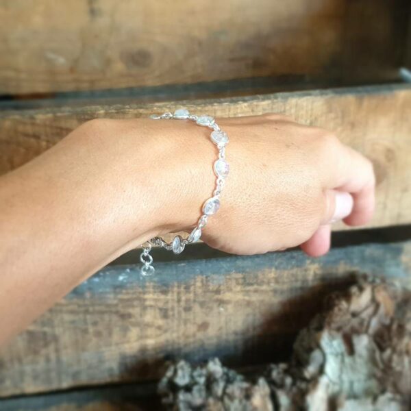 Bracelet pierre de lune argent