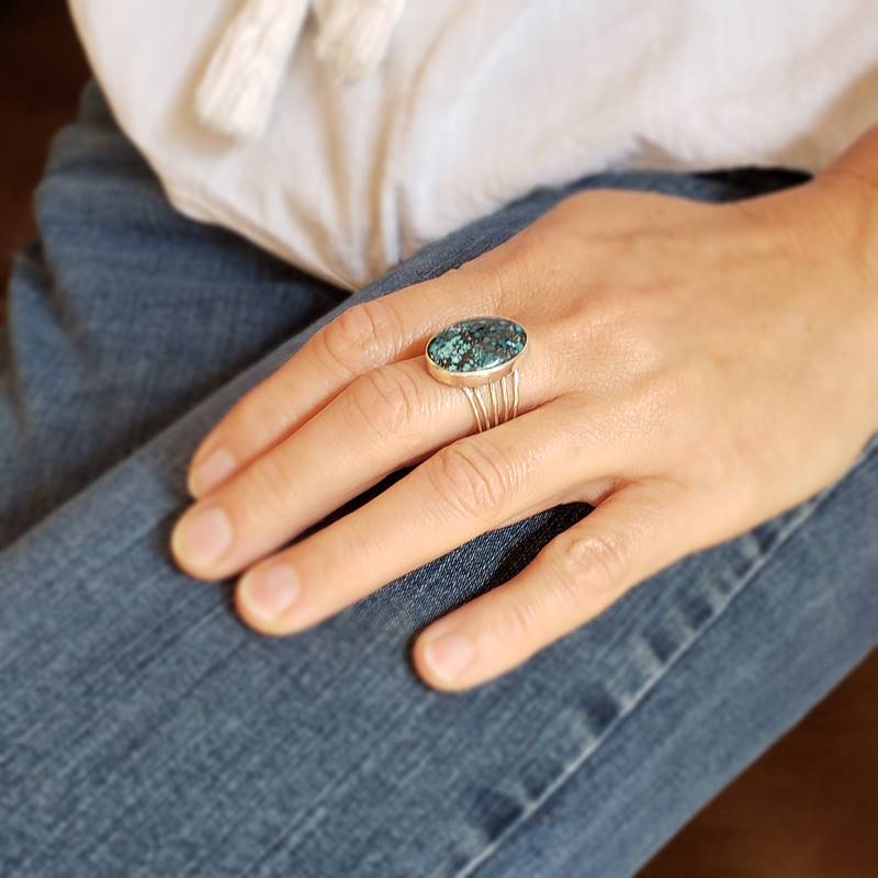 Bague argent et turquoise GOKYO