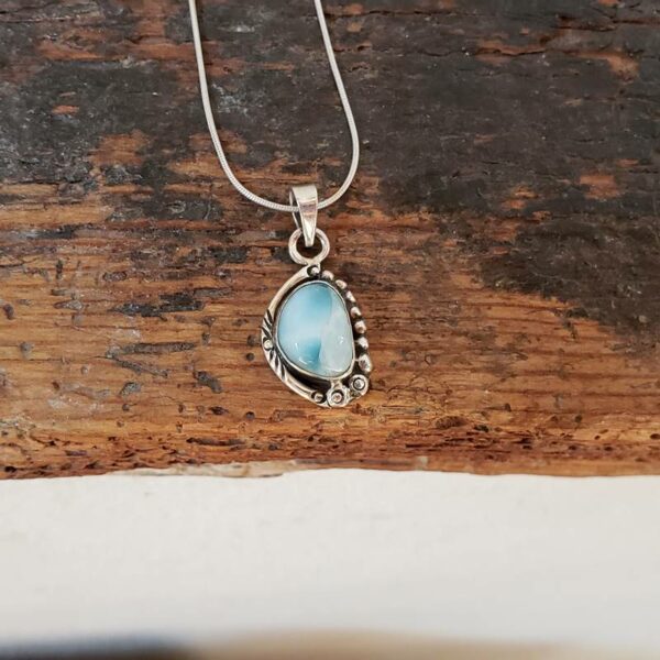 Pendentif larimar argent AMOUR