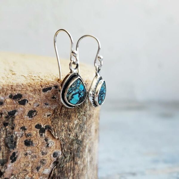 Boucles d'oreilles turquoise argent AMDO