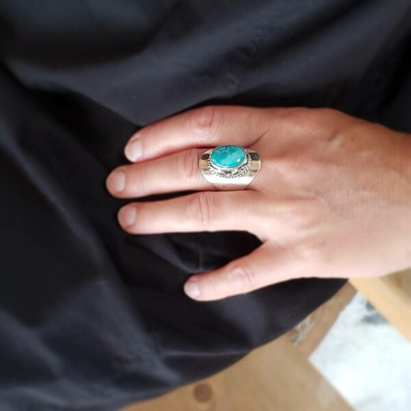 Bague turquoise véritable LHASSA