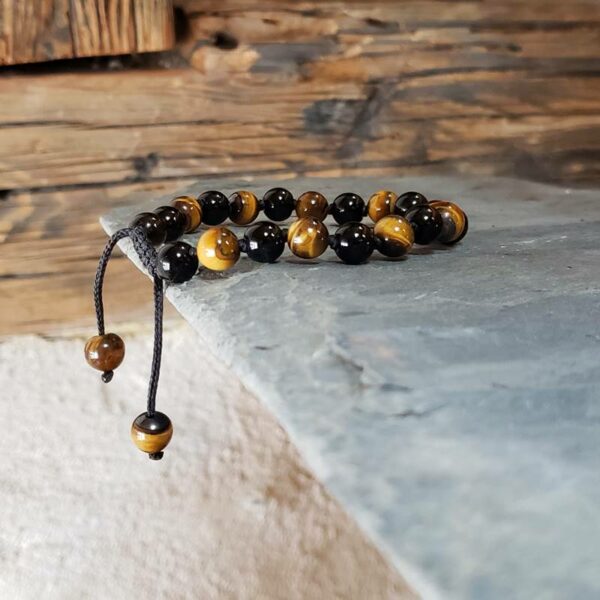 Bracelet onyx et oeil de tigre KORE