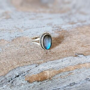 Bague labradorite cabochon