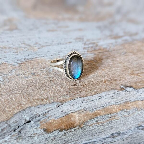 Bague labradorite cabochon