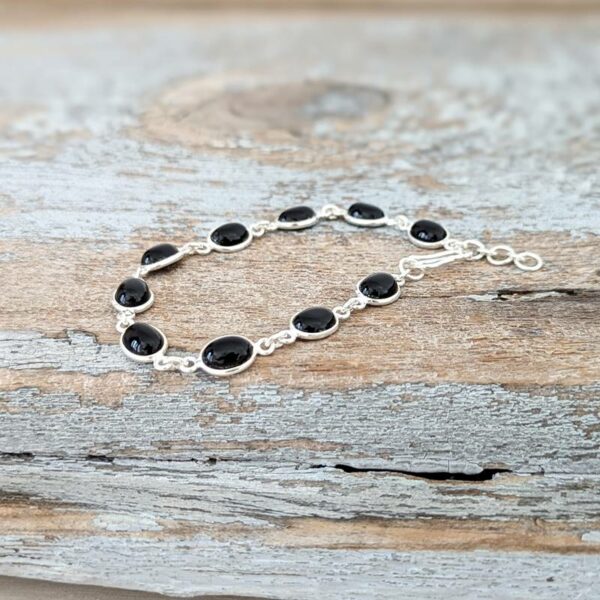 Bracelet argent et onyx