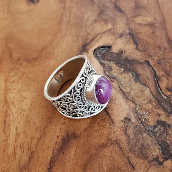 Bague argent et rubis indien